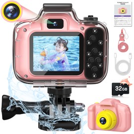 Waterproof, Kids Toy Camera, Girls, 3 Years, 4 Years, 5 Years, 6 Years, Underwater, Children's Digital Camera, Dustproof, Shockproof, Children's Digital Camera, Birthday, Christmas Gift, Easy Operation, Japanese Instruction Manual Included (English Language Not Guaranteed)