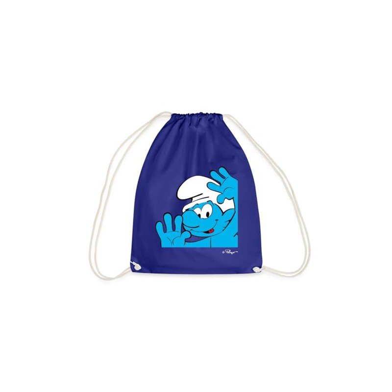 Spreadshirt The Smurfs Gift Jokey Smurf Drawstring Bag, One Size,