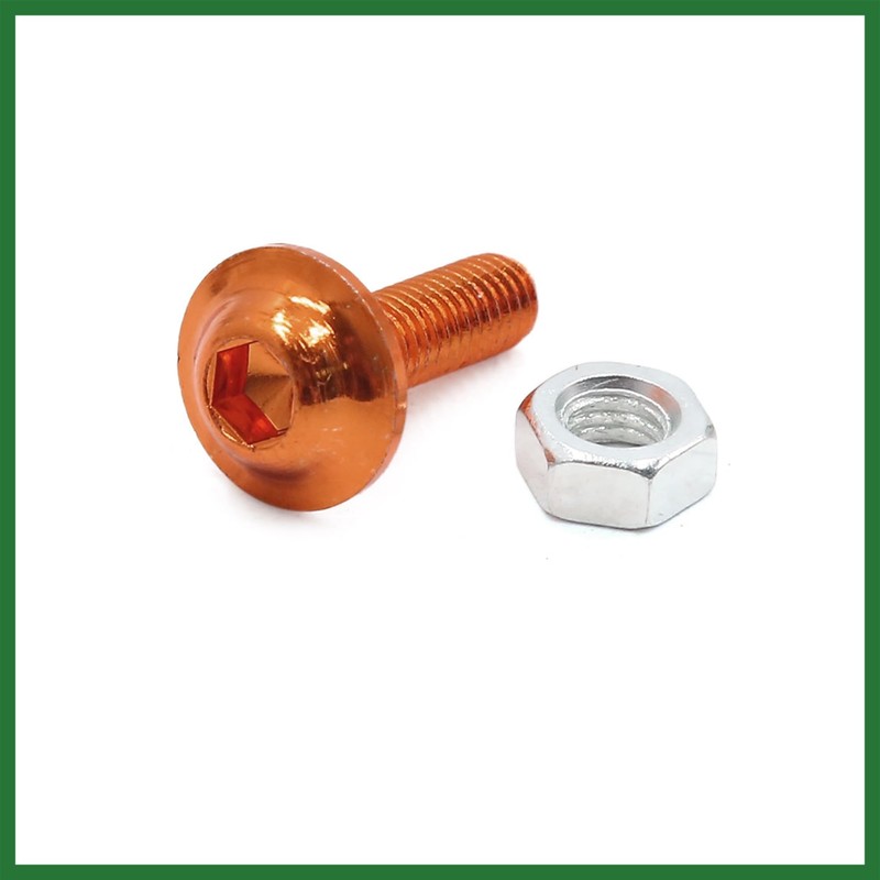 Motoforti 25pcs M6 Orange Aluminum Alloy Hex Socket Head Motorcycle