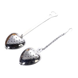WHTCHSU 2Pcs Tea Strainers for Loose Tea Spoon - Heart Tea Steeper Tea Filter Fine Mesh Strainer Stainless Steel Tea Diffuser Tea Infuser Spoon - Loose Tea Steeper Tea Infuser