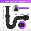 Black Siphon Sink Drain Fitting with Overflow, Pop Up +