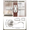 Mengico 6 Pack Satin Nickel Modern Interior Passage Door Knobs,