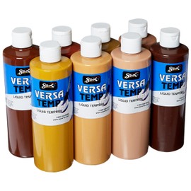 Sax - 1440732 Versatemp Tempera Paint, 1 Pint, Assorted Skin-Tone Colors, Set of 8