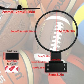 FireBee Basketball Holder Wall Mount, Foldable Basketball Holder Includes Self-Adhesive Magnetic Sheet, Space-Saving Sports Ball Storage, Metal Ball Storage Rack