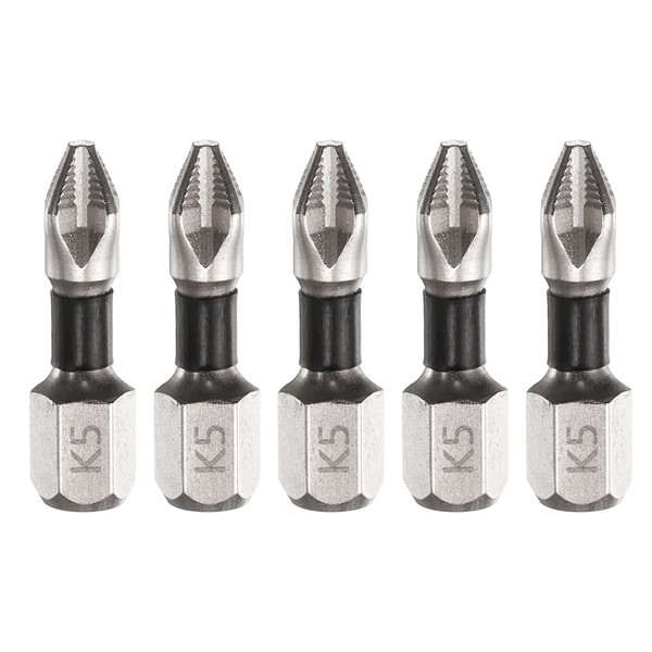 HARFINGTON 5pcs Impact Phillips Screwdriver Bit PH2 (#2) Anti Slip