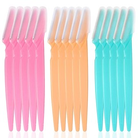 15 Pcs Eyebrow Razors, Face Razors Multipurpose, Exfoliating Dermaplaning Tools, Eyebrow Trimmers Shaver with Safety Cover, Facial Hair Removal for Women Men Body Use