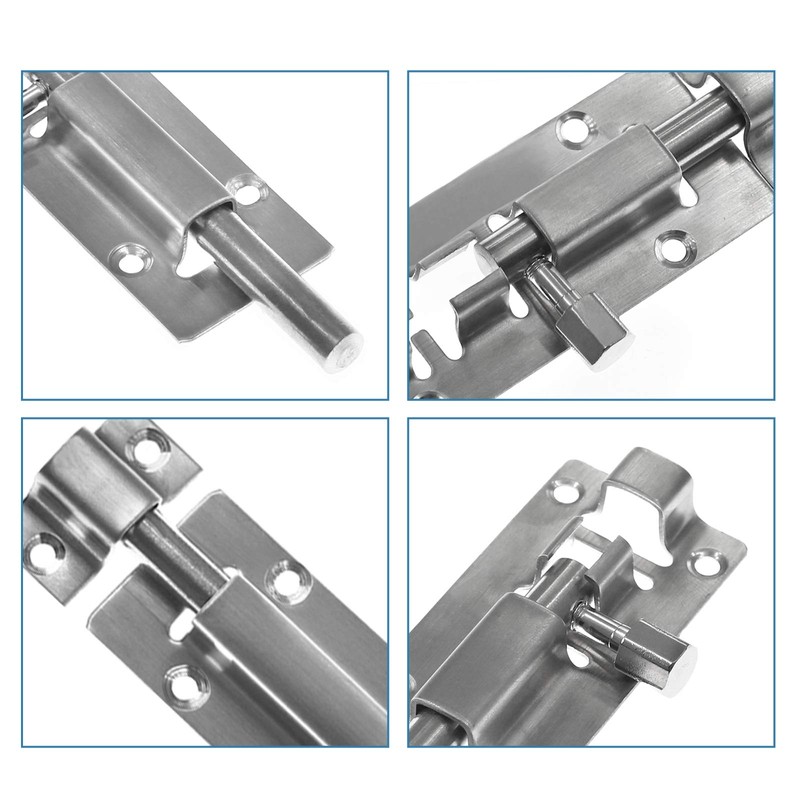 LDEXIN 2Pcs Door Security Slide Latch Lock, 4 inch/100mm Heavy