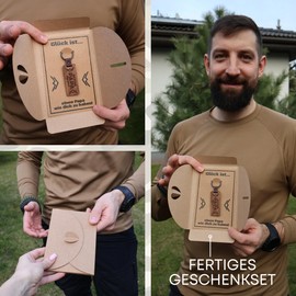 ZUKLA® Gifts for Dad Wooden Keyring - Father's Day Gift Set with Envelope - Dad Gift Birthday