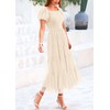 PRETTYGARDEN Women's Smocked Midi Tulle Dress 2025 Summer Puffy Short