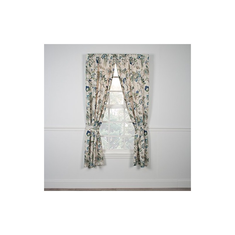 Ellis Curtain Brissac Lined Scallop Valance, 70 X 17-Inch, Blue