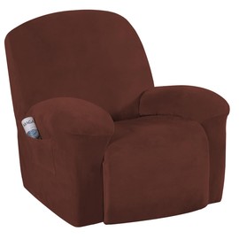 H.VERSAILTEX Stretch Recliner Slipcovers Recliner Chair Cover Sofa Furniture Cover 1-Piece Modern Rich Velvet Form Fit Stylish Protector Feature Rich and Soft Fabric (Burnt Brick, Large)