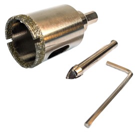Drilax 1-1/4" Diamond Hole Saw | Removable Pilot Pin for Precision Locator & Wet Drilling | 3/8" Shank for Ceramic, Porcelain, Tile, Quartz, Granite Countertops & Stone