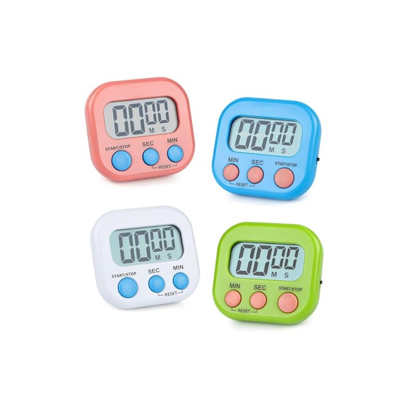 Magnetic Kitchen Timer Clock, Minute Cooking Timer,Digital Minute Countdown Timer,4