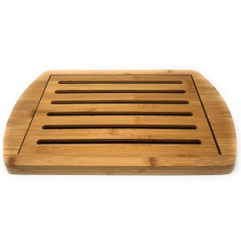 MGE - Bread Board - Board with Removable Grid for Crumbs - Bread Board with Crumb Collector - Wooden Board - Bread Cutting Board - Bread Cutting Board with Crumb Compartment - Bread Chopping Board -