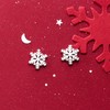 Solid 925 Sterling Silver Snowflake Stud Earrings for Women Winter