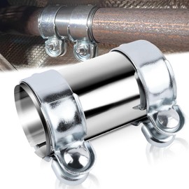 BSTDAYEVER Exhaust Clamp Pipe Connector Stainless Steel Exhaust Connector 60 x 125 mm Universal Exhaust Clamp Double Clamp Car Exhaust Pipe Clamp Silencer Band Clamp