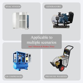 4 Packs Extreme Heavy Duty Anti-Vibration Rubber Foot Pads for Generators, Pressure Washers, Air Compressors, Reduce Noise & Keep Place (1"x2.5")