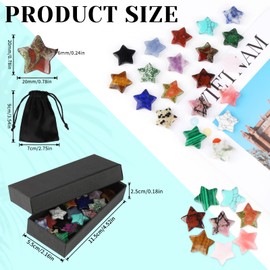 Pack of 20 Lucky Stones, Natural Gemstones Set, Colourful Healing Stones, Small Crystals Stones, Semi-Precious Stones, Star Crystal Lucky Stone for Crystal Therapy, Meditation and Decoration (20 x 20