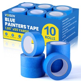 VOISEN 10 Packs Painters Tape, Blue Painters Tape, 2 Inch Wide (1.85 in x 55 Yds), Masking Tape for Multi-Purpose, Masking Tape Bulk,DIY Artist Craft Arts, Decoration, Drafting, No Residue