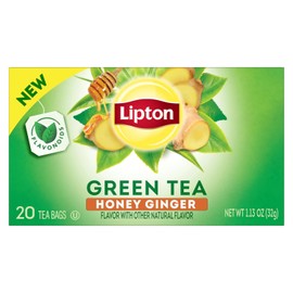 Lipton Honey Ginger Green Tea, Lemon Green Tea, & Peach Green Tea 20 CT (1ea) (Variety Pack)