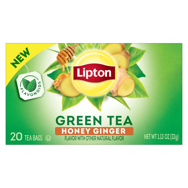 Lipton Honey Ginger Green Tea, Lemon Green Tea, & Peach
