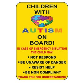 dPrint Autistic Occupant in Vehicle - Sticker Decal Autism Awareness car Truck Window | Child with Autism On Board Car Decal, Car / Truck Safety Stickers, Car Safety Precautions, 6x4 Inches Tall Autism Stickers for Cars.