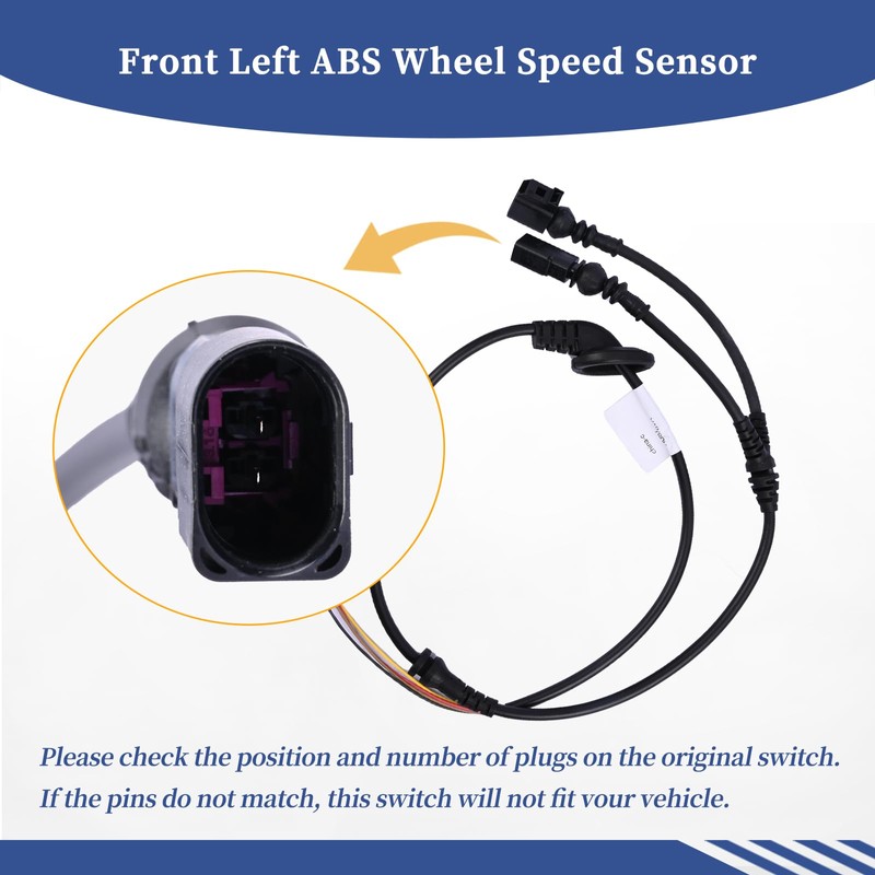 Getfarway Front Left ABS Wheel Speed Sensor Wire Harness Cable
