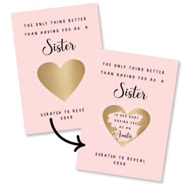 Central 23 Aunt Pregnancy Announcement - Having A Baby Reveal Ideas - We're Expecting Scratch Off Card - Surprise Keepsake For Sister Aunty - Comes With Fun Stickers