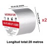 Cinta Butilo Impermeable Banna Aluminio 10cm x 20m Resistente Fugas