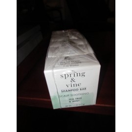 Tea Tree 6 SPRING & VINE TEA TREE & MINT SCALP SOOTHING SHAMPOO BAR 1.1 OZ TRAVEL SIZE