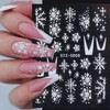 Christmas Nail Art Stickers Decals 5D Embossed Xmas White Snowflake
