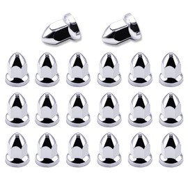 Chrome Lug Nut Covers 33 mm Chrome Flat Nut Cover Caps Push on Fitting ABS Chrome Plastic Nut Cover Caps for Semi Truck Trailers