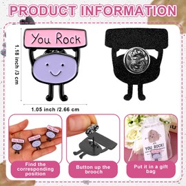 30 Sets Employee Appreciation Gifts Include You Rock Badge Lapel Pin Inspirational Cards and Organza Bags Employee of the Month Thank You Gifts for Coworker Staff Teacher Team Volunteers