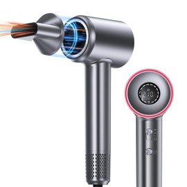 VivaEase Hair Dryer, 1400W Professional High Speed Hairdryer for Fast Drying, 500 Million Negative Ionic Hair Dryer, 3 Speeds and 5 Temps with HD Display, Low Noise Blow Dryer for Home Salon