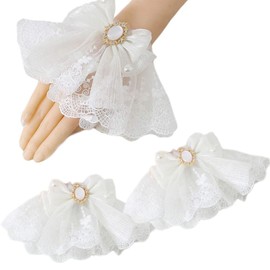 Samcos Bowknot Sleeve Lace, 1 Set, Cute Lolita, Stylish, Girls, Arm Decoration, Gothic Loli, Sweet Loli, Small Items, Clothes Accessories, DIY Ruffles, Jewelry, Embroidery, Super Cute, Costume