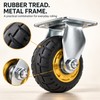 3/4-Inch Rubber Plate Caster Wheel, Swivel, Directional and Brake Options