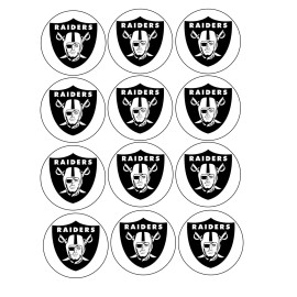 Handmade 12 Oakland Sports, edible paper, cupcake cookie toppers CHOOSE SIZE - 1.5"