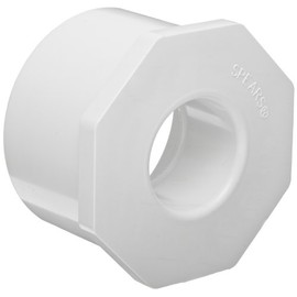 Spears 437 Series PVC Pipe Fitting, Bushing, Schedule 40, White, 1-1/4" Spigot x 1" Socket