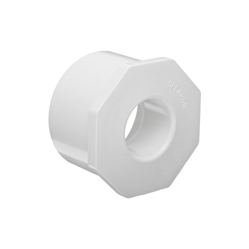 Spears 437 Series PVC Pipe Fitting, Bushing, Schedule 40, White,