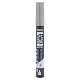 Pebeo 432 Fabric Paint Marker, Set Marker, Works on Dark Fabrics, Glitter/Opaque Colors, 0.2 inches (4 mm), Precious Color, Silver