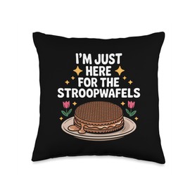 I'm Just Here for the Stroopwafels Dutch Food Lover Throw Pillow