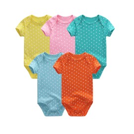 MAMIMAKA Baby Bodysuit Short Sleeve One-Piece Newborn Pants Baby Clothes for Baby Boy and Girls 0-12 Months (3-6 Months, One-Piece 4008-5066)