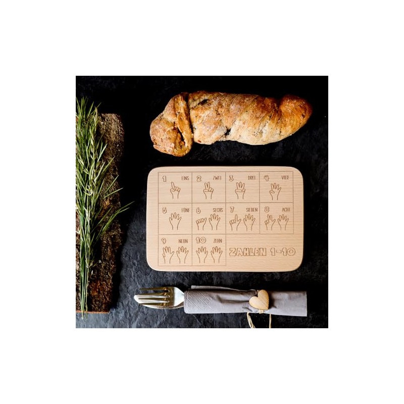 Spruchreif Engraved breakfast board, school gift for boys and girls,
