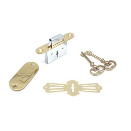 LK-02 Roll Top Desk Lock Antique Desk Full Mortise Lock Comes with 2 Keys and Keyhole Cover