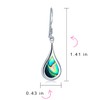 Abalone Shell Iridescent Inlay Dangle Teardrop Rain Drop Dangle Earrings