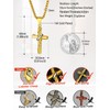 FaithHeart Gold Cross Necklace for Men, Stainless Steel Cross Chain