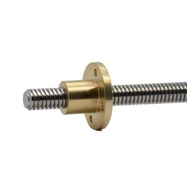 ReliaBot 400mm T10 Tr10x2 Lead Screw and Brass Nut Kit (Acme Thread, 2mm Pitch, 1 Start, 2mm Lead) for 3D Printer and CNC Machine Z Axis