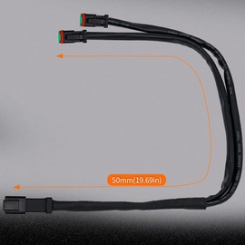 2set DT 2Pin Approx 20inch Female Connector Adapters Plug Play Splitters Compatible fit for LED Work Auxiliary Lights Chandelier Lights Offroad Lights Bar Retrofit Connectors Wiring