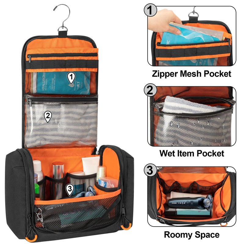 Prokva Tactical Toiletry Travel Bag for Men, Hanging Dopp Kit