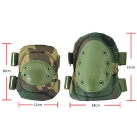 Summarytip - Juego de rodilleras tácticas para airsoft, rodilleras, coderas, coderas protectoras, combate, paintball, skate, deportes al aire última intervensión, protección de seguridad (camuflaje de bosque)